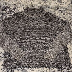 John + Jenn Black and Gray Turtleneck Sweater